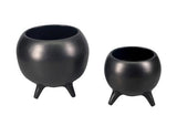 Aluminium Pot on 3 Legs (l) - Black