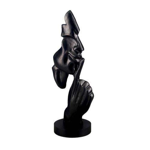 Aluminium Silence Sculpture on Black MDF Base - Black