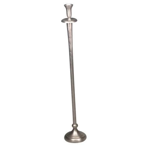 Aluminium Round Candle Holder (l) - Silver