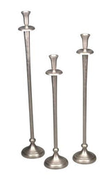 Aluminium Round Candle Holder (l) - Silver