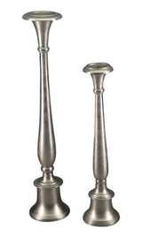 Aluminium Round Base Tall Pillar Holder (s) - Silver
