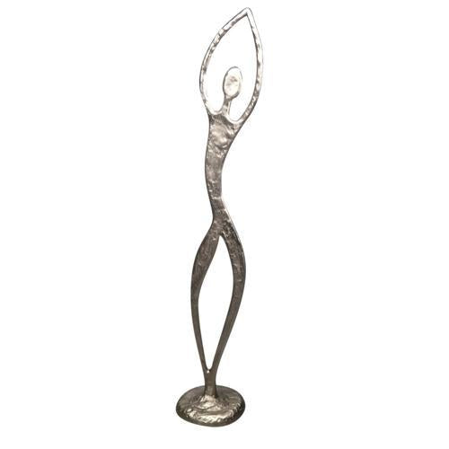 Aluminium Xl Figurine Decorative Arms Upwards - Silver