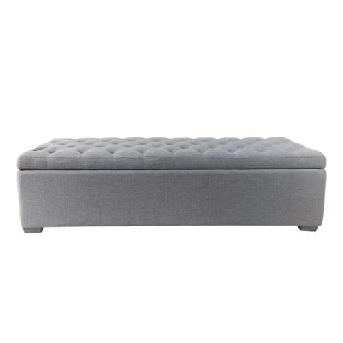 Lambton Linen Ottoman Blanket Box - Grey Linen