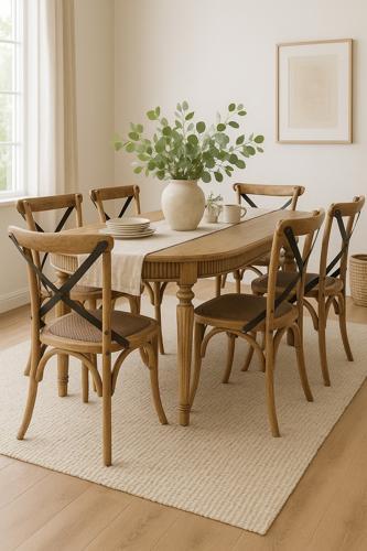 Cross Back Chair Metal Cross - 490 X 520 X 880
