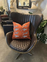 Snugg & Co. Cushion Cover - Leopard Printed Cushion Cover - Orange Velvet