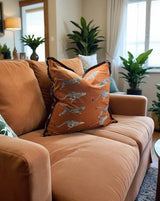 Snugg & Co. Cushion Cover - Leopard Printed Cushion Cover - Orange Velvet