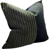 Snugg & Co. Cushion Cover Patchwork Cushion Cover Black Green Corduroy Velvet