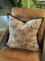 Snugg & Co. Cushion Cover - Bamboo Leaf Cushion Cover - Coffee Jacquard