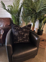 Snugg & Co. Cushion Cover - Bamboo Leaf Cushion Cover - Black Jacquard