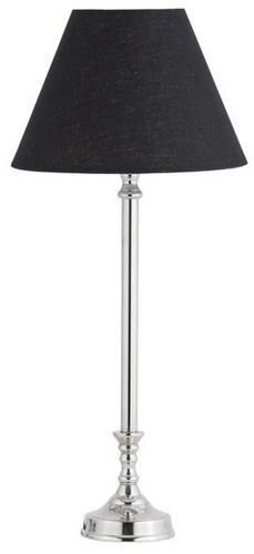 Table Lamp with Shade (lamp - Nickel / Shade - Black Linen)