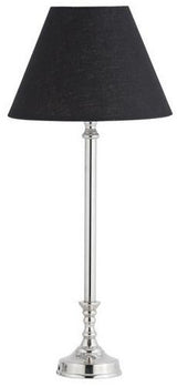 Table Lamp with Shade (lamp - Nickel / Shade - Black Linen)