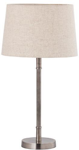 Table Lamp & Shade - Silver Antique / Natural Linen
