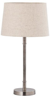 Table Lamp & Shade - Silver Antique / Natural Linen