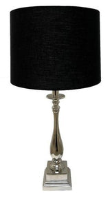 Table Lamp - Aluminium / Nickel Finish / Sh - Balck Linen