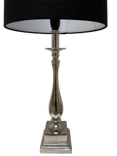 Table Lamp - Aluminium / Nickel Finish / Sh - Balck Linen