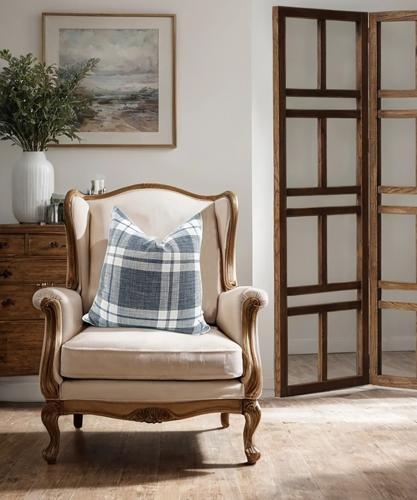 Snugg & Co Cushion Cover - Brooks Check Blue Chequered