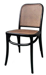 Capri Rattan Weave Dining Chair in Elm - Black