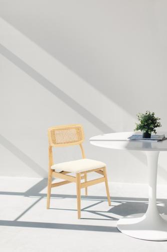 Boston Elm Dining Chair with Boucle Dining Chair - Natural