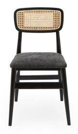 Boston Elm Dining Chair with Boucle Dining Chair - Black
