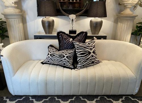 Cushion Cover - Hand Embroidered - Black / White - 550 X 550
