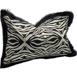 Cushion Cover - Hand Embroidered - Black / White - 600 X 400