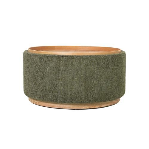 Miami Tray Ottoman Xl Withwood Base - Moss Green