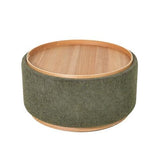 Miami Tray Ottoman Xl Withwood Base - Moss Green