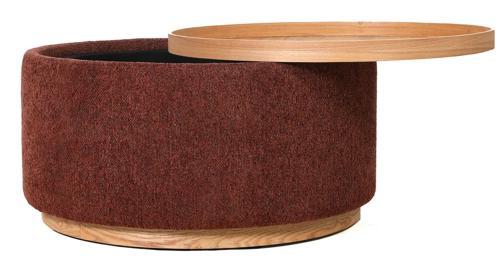 Miami Tray Ottoman Xl Withwood Base - Burnt Ochre
