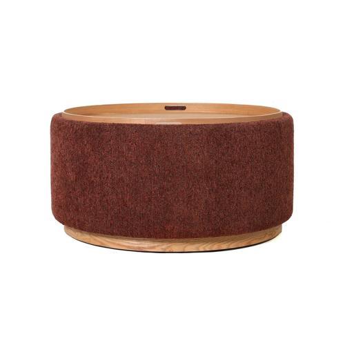 Miami Tray Ottoman Xl Withwood Base - Burnt Ochre