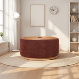 Miami Tray Ottoman Xl Withwood Base - Burnt Ochre