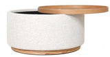 Miami Tray Ottoman Xl Withwood Base - Seashell
