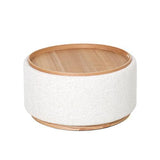 Miami Tray Ottoman Xl Withwood Base - Seashell