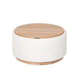 Miami Tray Ottoman Xl Withwood Base - Seashell