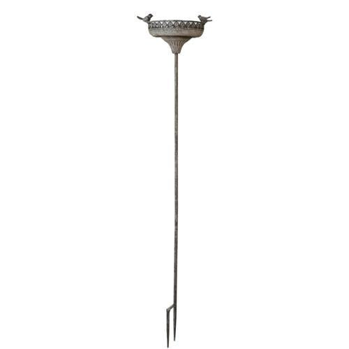 Antique Metal Bird Feeder Garden Stake - 210 X 270 X 1250