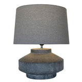 Pebble Terracotta Lamp Withgrey Linen Shade