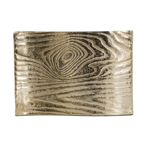 Aluminium Timber Wavy Rect Vase, Small - 250 X 95 X 225