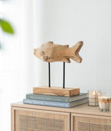 Teak Fish Figure on Stand