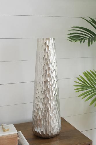 Dimond Texture Aluminium Vase - 190 X 190 X 590
