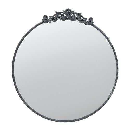 Black Metal Round Mirror - Width830xheight930mm