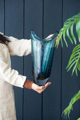 Blue Glass Vase - 205 X 90 X 350