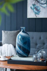 Blue Glass Vase - 190 X 190 X 400