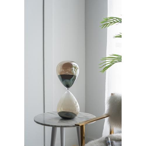 Hourglass With. Grey Luster Finish, 240 Minutes, Black Sand