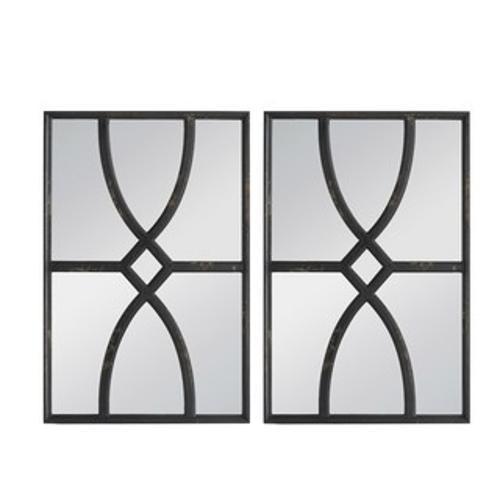 Black Carved Wll Mirror Set of 2 - 400 X 600 X 30