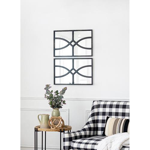 Black Carved Wll Mirror Set of 2 - 400 X 600 X 30