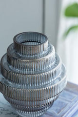 Glass Vase Set of 2 Smoke - 150 X 150 X 170