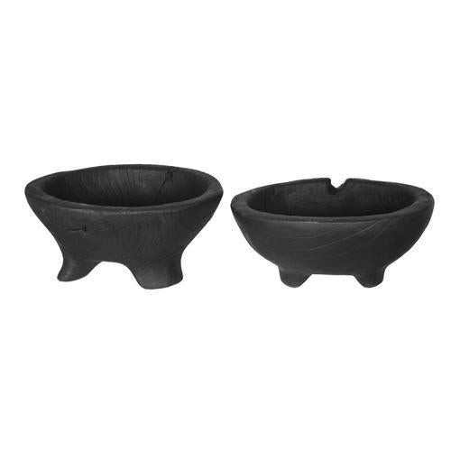 Black Teak Bowls Set of 2