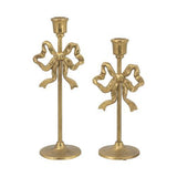 Gold Bow Candle Holders Set of 2