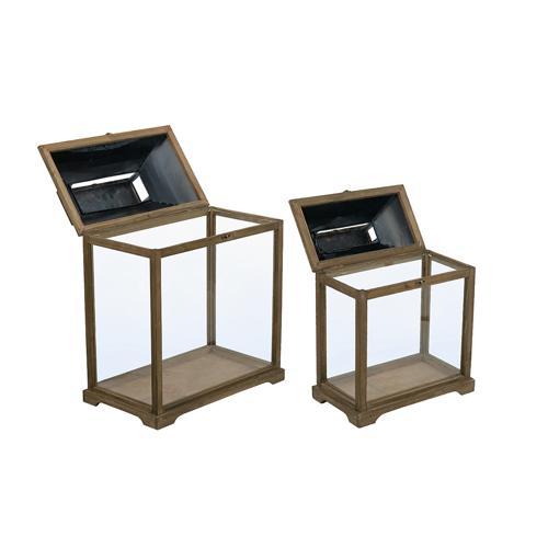 Antique Gold Lanterns Set of 2 - 480 X 270 X 570