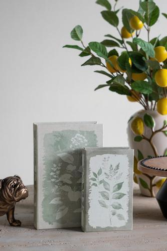 Green Leaf Book Box Set of 2 - 180 X 70 X 270 - SE2961
