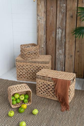 Water Hyacinth Basket Set of 4 - 520 X 300 X 350